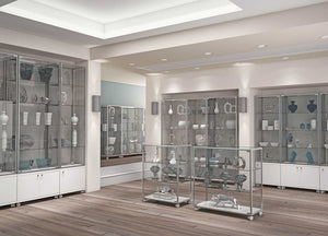 framed glass cabinets