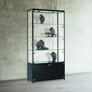 Vista Black Display Cabinet Tall Extra Wide (with storage)