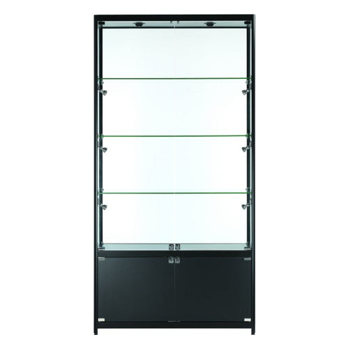Vista Black Display Cabinet Tall Extra Wide (with storage)