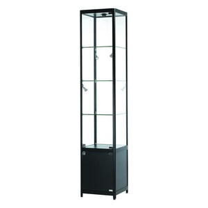 Vista Black Display Cabinet Tall Narrow (with storage)