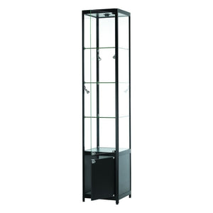 Vista Black Display Cabinet Tall Narrow (with storage)