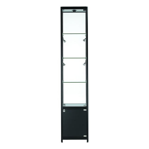 Vista Black Display Cabinet Tall Narrow (with storage)