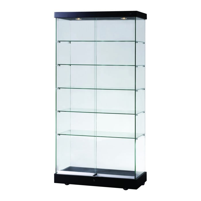 Napoli Black Display Cabinet Tall Wide