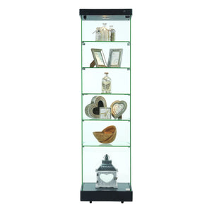 Napoli Black Display Cabinet Tall Narrow