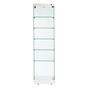 Napoli White Display Cabinet Tall Narrow