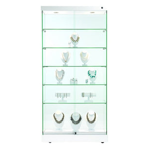 Napoli White Display Cabinet Tall Wide