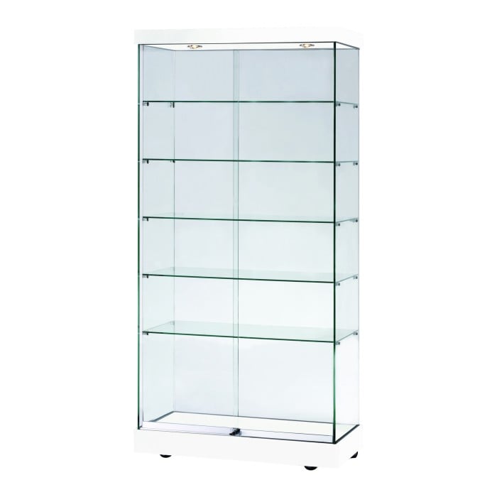 Napoli White Display Cabinet Tall Wide – Display Cabinets Direct