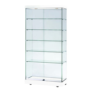 Napoli White Display Cabinet Tall Wide