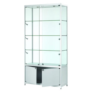 Vista Silver Display Cabinet Tall Extra Wide (with storage)