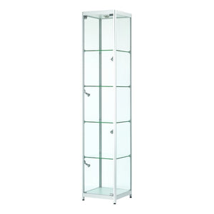 Vista Silver Display Cabinet Tall Narrow