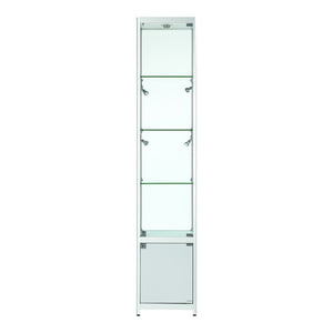 Vista Silver Display Cabinet Tall Narrow (with storage)