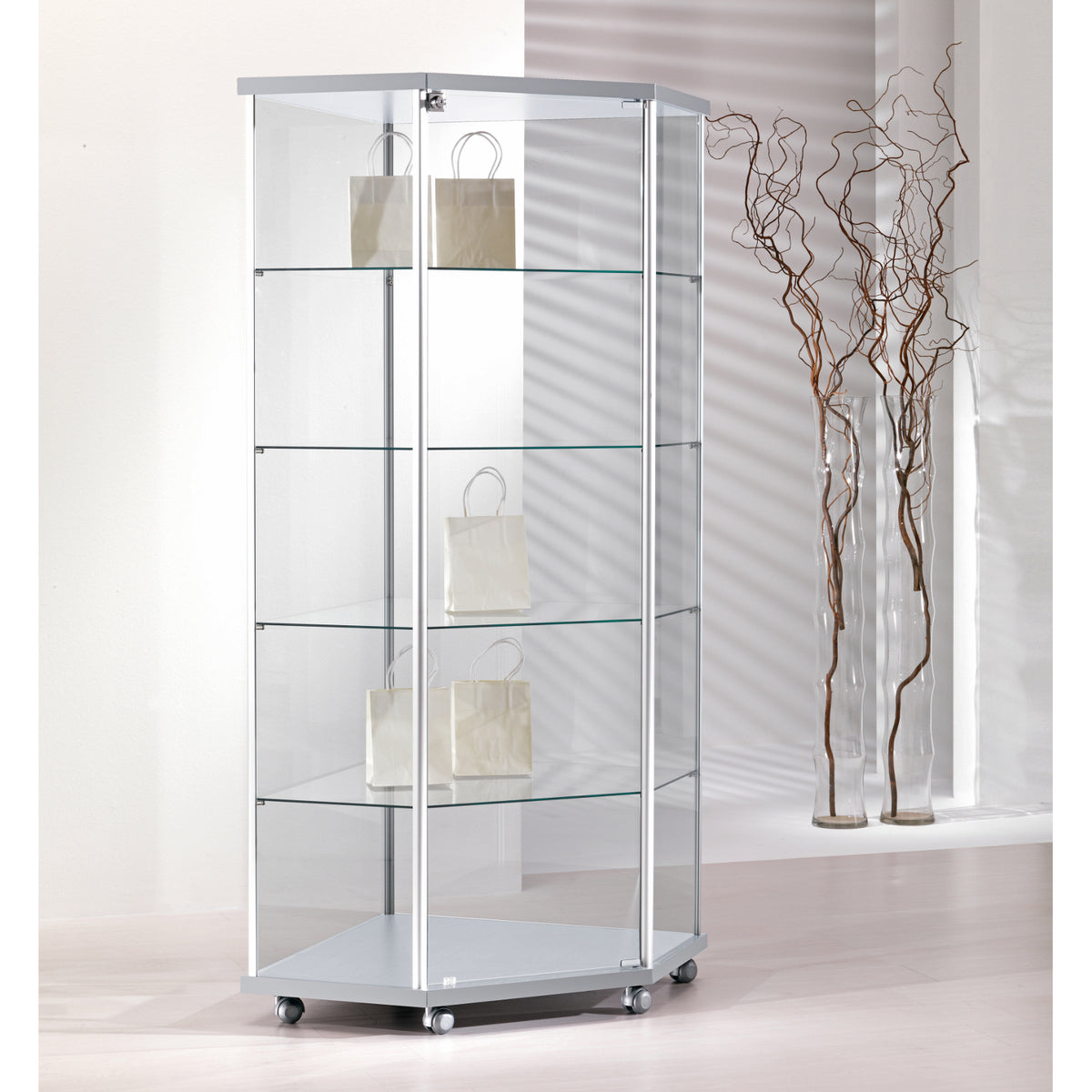 Fusion 70A Corner Display Showcase – Display Cabinets Direct