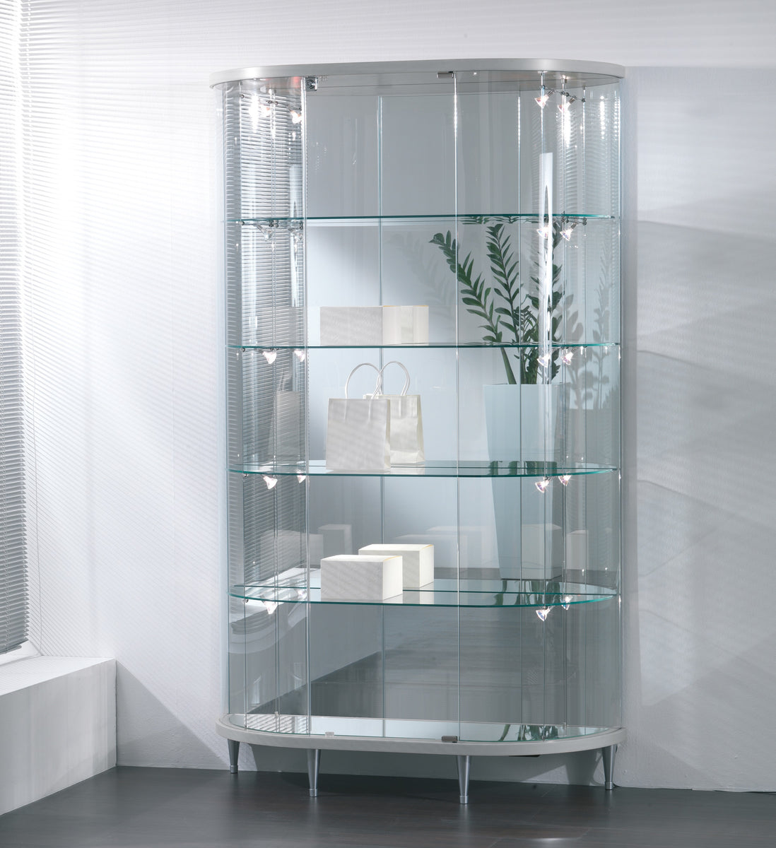 Elegance Lite Half Oval Display Showcase – Display Cabinets Direct